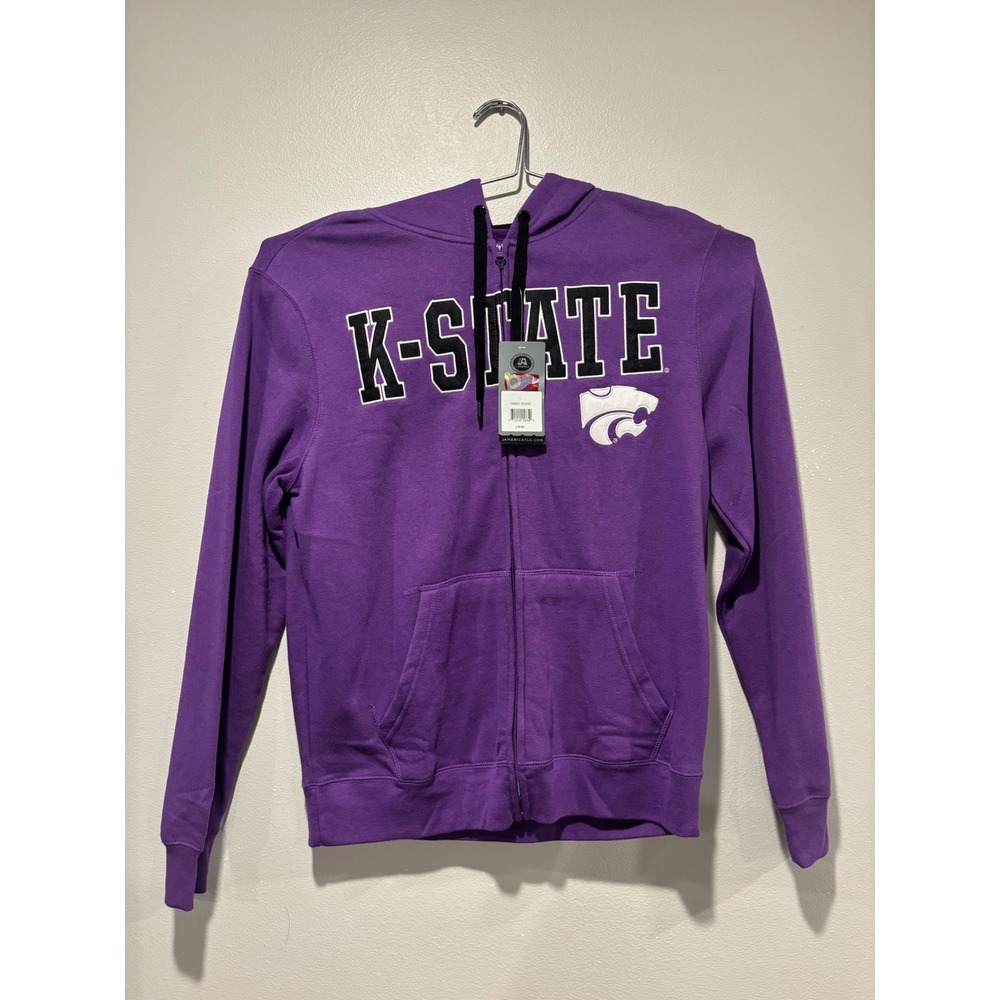 J. America K-State Wildcats Purple Full Zip Hoodie Mens Large NWT BC2005